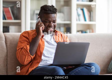 Young african american businessman working from home Stock Photo
