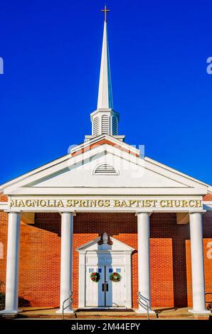 Magnolia Springs Baptist Church is pictured, Dec. 16, 2022, in Theodore, Alabama. The church was founded in 1989. Stock Photo