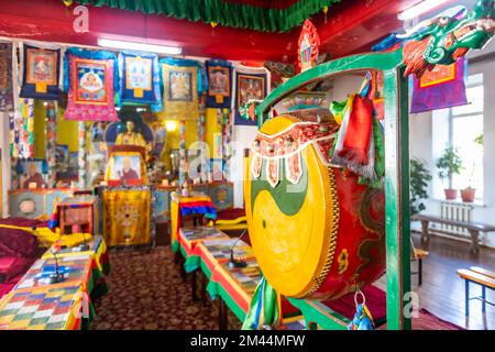 Interior of the Chita Buddhist Temple, Chita, Zabaykalsky Krai, Russia Stock Photo