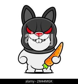 Rabbit illustration on white background. Negative space design. Vector icon template for your logo or corporate identity. Stock Vector