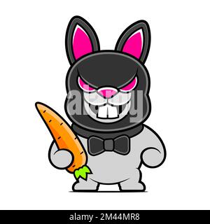 Rabbit illustration on white background. Negative space design. Vector icon template for your logo or corporate identity. Stock Vector