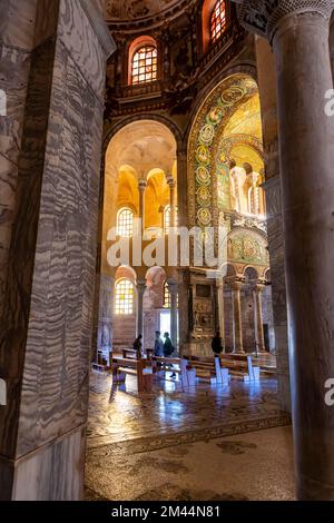 Beautiful mosaics in the Basilica di San Vitale, Unesco world heritage site Ravenna, Italy Stock Photo