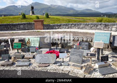 Garden of Remembrance at the Commando monument in Lockaber Scotland, tribute to fallen british commandos in world war 2 and more recent fallen in war Stock Photo