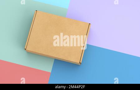 Contrasted background brown cardboard box Stock Photo