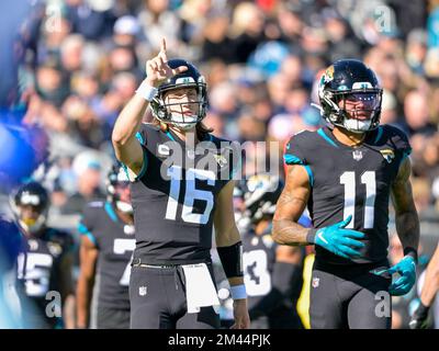 December 18, 2022: Jacksonville Jaguars wide receiver CHRISTIAN KIRK (13)  runs with the ball during the Jacksonville Jaguars vs Dallas Cowboys NFL  game at TIAA Bank Field Stadium in Jacksonville, Fl on