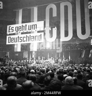 Election campaign for the 1966 federal election of the parties, associations and counter-movements in the Ruhr area 1966. CDU, GER, Germany Stock Photo