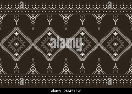 geometric ethnic pattern seamless pattern vector. style ethnic abstract geometry two tone textile. pattern for fabric, background,winter,pillow, Stock Vector