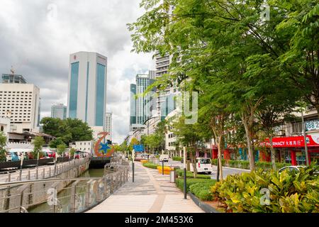 Johor Bahru, Malaysia - October 25, 2022 : Jalan Wong Ah Fook central street Stock Photo