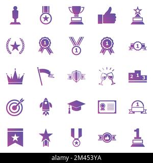 Success gradient icons on white background, stock vector Stock Vector