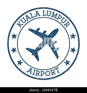 Kuala Lumpur Airport logo. Airport stamp vector illustration. Kuala Lumpur aerodrome. Stock Vector