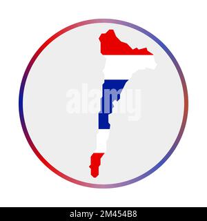 Ko Samet icon. Shape of the island with Ko Samet flag. Round sign with flag colors gradient ring. Appealing vector illustration. Stock Vector