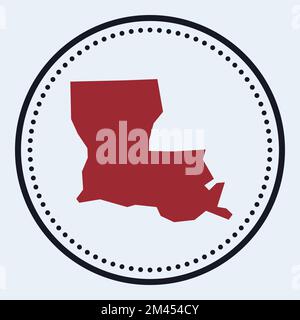 Louisiana round stamp. Round logo with us state map and title. Stylish minimal Louisiana badge with map. Vector illustration. Stock Vector