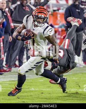 Tampa Bay Buccaneers cornerback Sean Murphy-Bunting (23) breaks up a pass  intended for Atlanta Falcons wide receiver Olamide Zaccheaus (17) during  the second half of an NFL football game, Sunday, Jan. 8