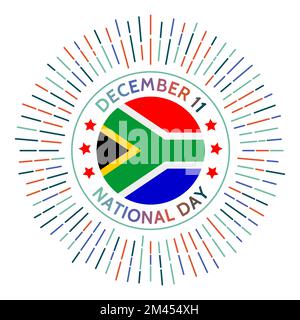 South Africa National Day badge. Independence from the United Kingdom in 1931. Celebrated on December 11. Stock Vector