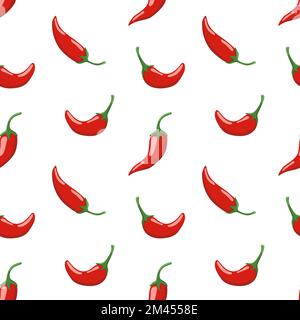 Red hot chilli pepper pattern Stock Vector