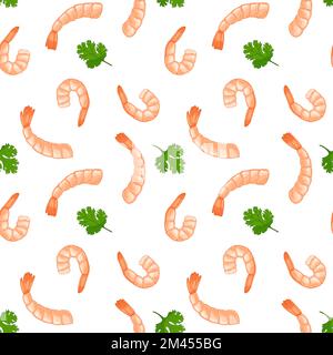 Seafood seamless pattern Stock Vector
