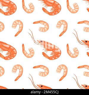 Seafood seamless pattern Stock Vector