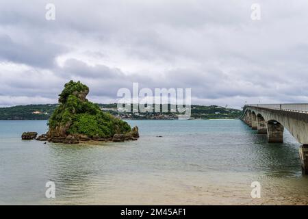 Kouri Bridge in Okinawa, Japan Stock Photo