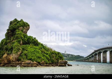 Kouri Bridge in Okinawa, Japan Stock Photo