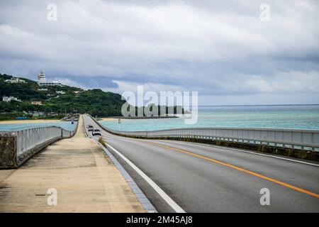 Kouri Bridge in Okinawa, Japan Stock Photo