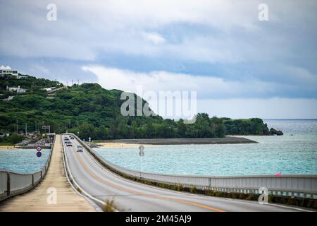 Kouri Bridge in Okinawa, Japan Stock Photo