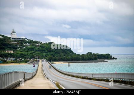 Kouri Bridge in Okinawa, Japan Stock Photo