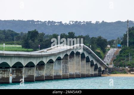 Kouri Bridge in Okinawa, Japan Stock Photo