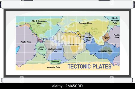 Tectonic plates and landforms illustration Stock Vector Image & Art - Alamy