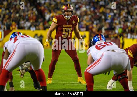 Washington Commanders linebacker David Mayo (51) runs during an NFL  football game against the Jacksonville Jaguars, Sunday, Sept. 11, 2022 in  Landover. (AP Photo/Daniel Kucin Jr Stock Photo - Alamy