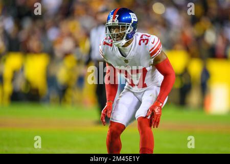 New York Giants cornerback Fabian Moreau (37) defends against the Washington  Commanders during an NFL football game Sunday, Dec. 4, 2022, in East  Rutherford, N.J. (AP Photo/Adam Hunger Stock Photo - Alamy