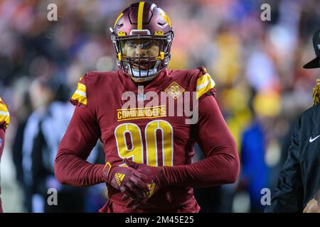 December 18 2022:Washington Commanders wide receiver Terry McLaurin (17)  runs the ball during the NFL game between the New York Giants and the  Washington Commanders in Landover, MD. Reggie Hildred/CSM Stock Photo 