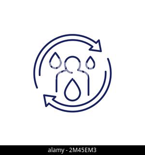 rehydrate line icon on white Stock Vector