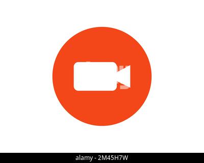 Video camera icon. Video recording symbol for the website, applications, user interface.  Flat rounded symbol on an isolated background. Vector illust Stock Vector