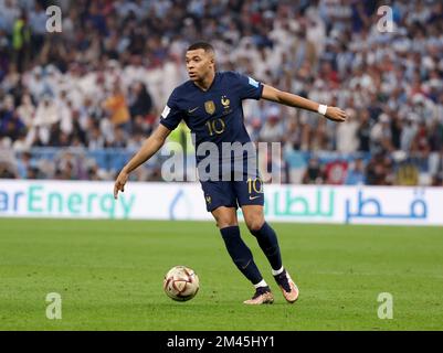 Qatar - 18/12/2022, Kylian Mbappe of France during the FIFA World Cup 2022, Final football match between Argentina and France on December 18, 2022 at Lusail Stadium in Al Daayen, Qatar - Photo Jean Catuffe / DPPI Stock Photo