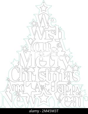 Christmas Decoration Digital Vector File for Laser Cutter. Stock Vector