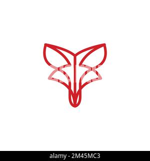 fox line logo design. foxie logo. fox icon Stock Vector