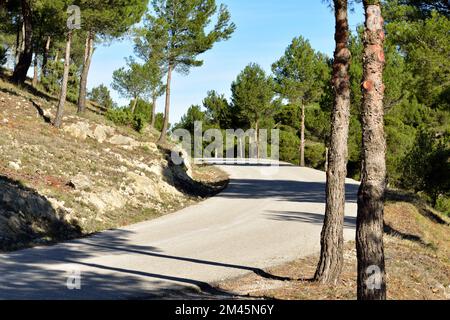 Winding road through the Spanish mountains Stock Photo