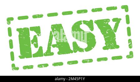 EASY text written on green dash stamp sign. Stock Photo