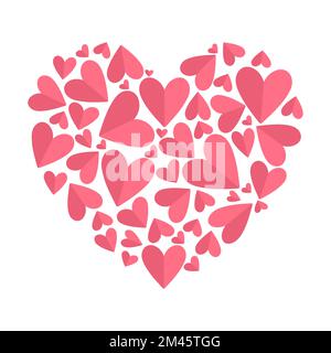 heart shaped illustration of small hearts illustration Stock Vector