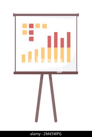 Board with analytic infographic semi flat color vector object Stock Vector
