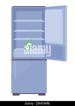 Discount on fridge semi flat color vector object Stock Vector