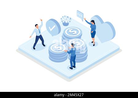 Donation, Charity and financial support concept, isometric vector modern illustration Stock Vector