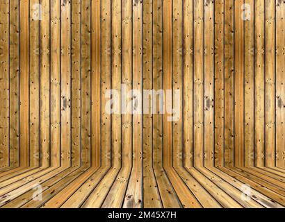 Wooden wall interior background. Wood texture surface Stock Photo