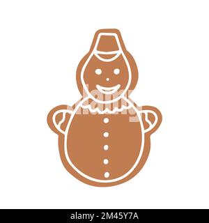 Vector snowman ginger cookie Stock Vector