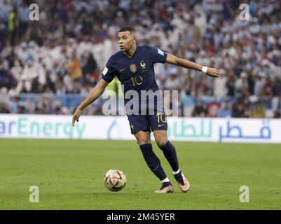 Al Daayen, Qatar - 18/12/2022, Kylian Mbappe of France during the FIFA World Cup 2022, Final football match between Argentina and France on December 18, 2022 at Lusail Stadium in Al Daayen, Qatar - Photo: Jean Catuffe/DPPI/LiveMedia Stock Photo