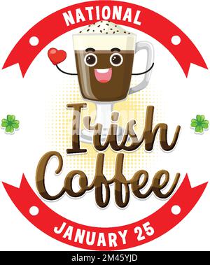 National Irish coffee day banner design illustration Stock Vector