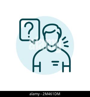 Ask a question black line icon. Customer help. Support service Stock Vector