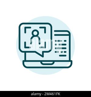 Customer request black line icon. Online comment. Support service. Stock Vector
