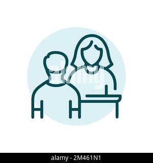 Helpdesk black line icon. Customer and client. Support service Stock Vector