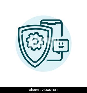 Protection black line icon. Protection of personal information. Support service. Stock Vector